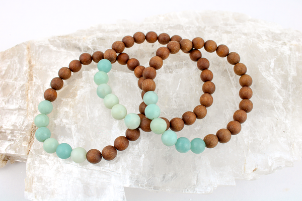 Amazonite + Rosewood bracelet