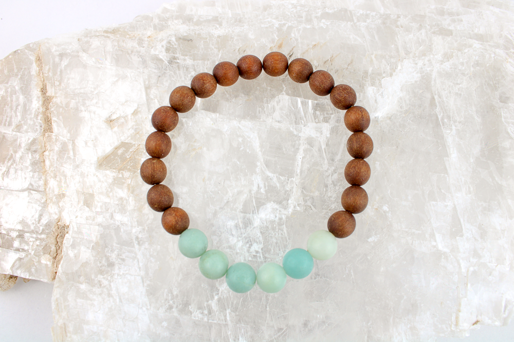 Amazonite + Rosewood bracelet