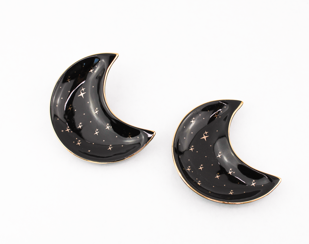 Black & Gold Moon Dish