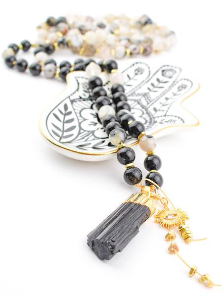 Black Tourmaline Mala Necklace