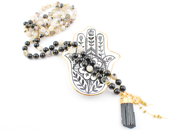 Black Tourmaline Mala Necklace