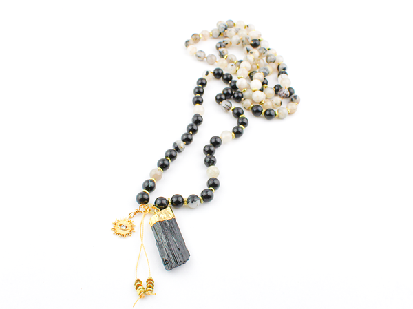 Black Tourmaline Mala Necklace